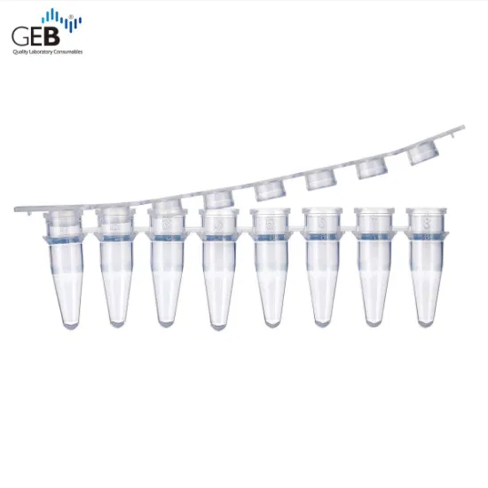 Provetta per centrifuga PCR conica trasparente monouso in plastica singola da 0,2 ml con certificato CE